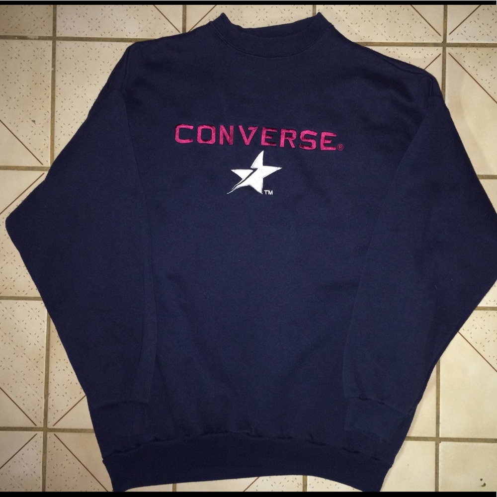 Vintage converse Crewneck Sweatshirt 90s Navy
